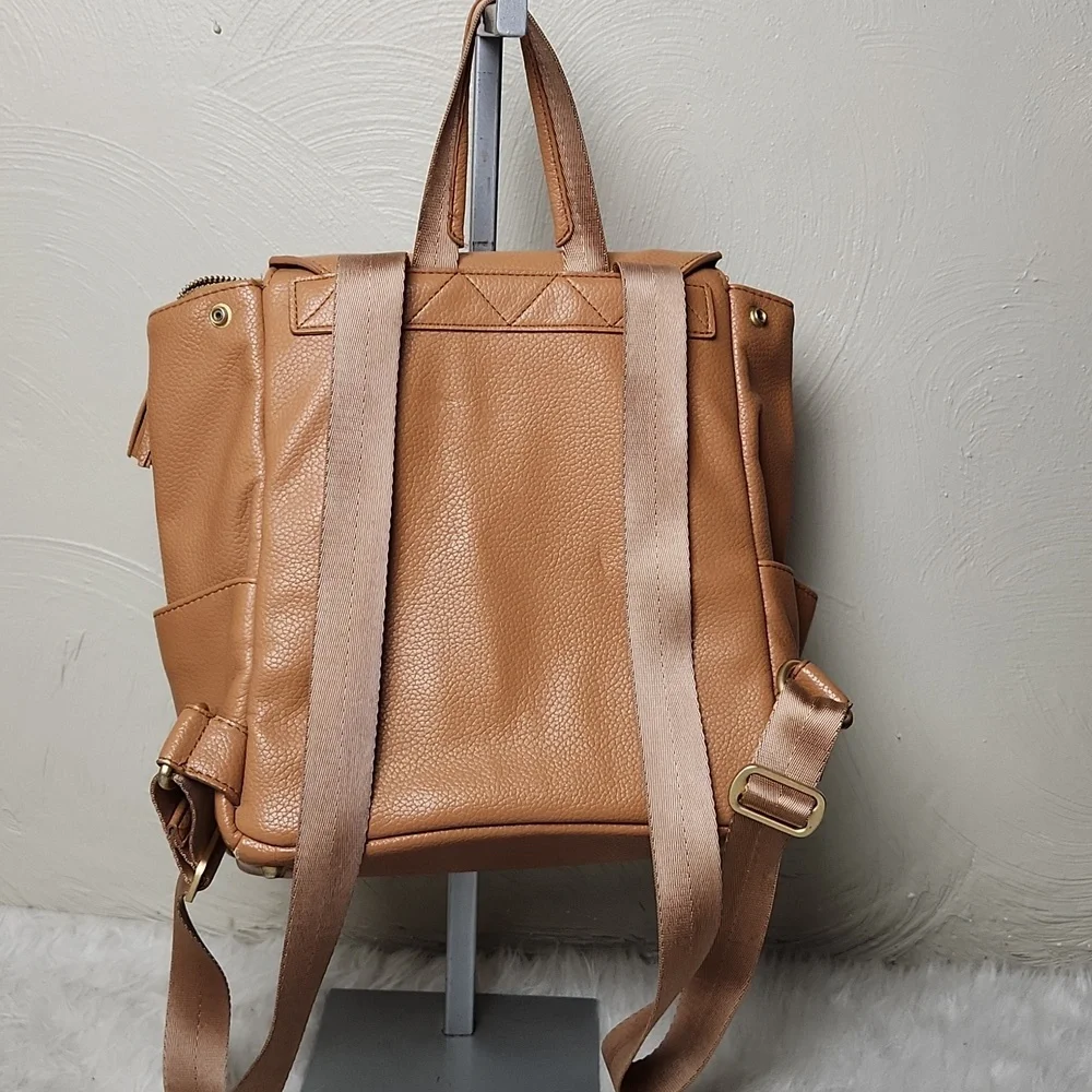 Freshly Picked Mini Classic Diaper Bag Backpack - Vegan Leather - Tan